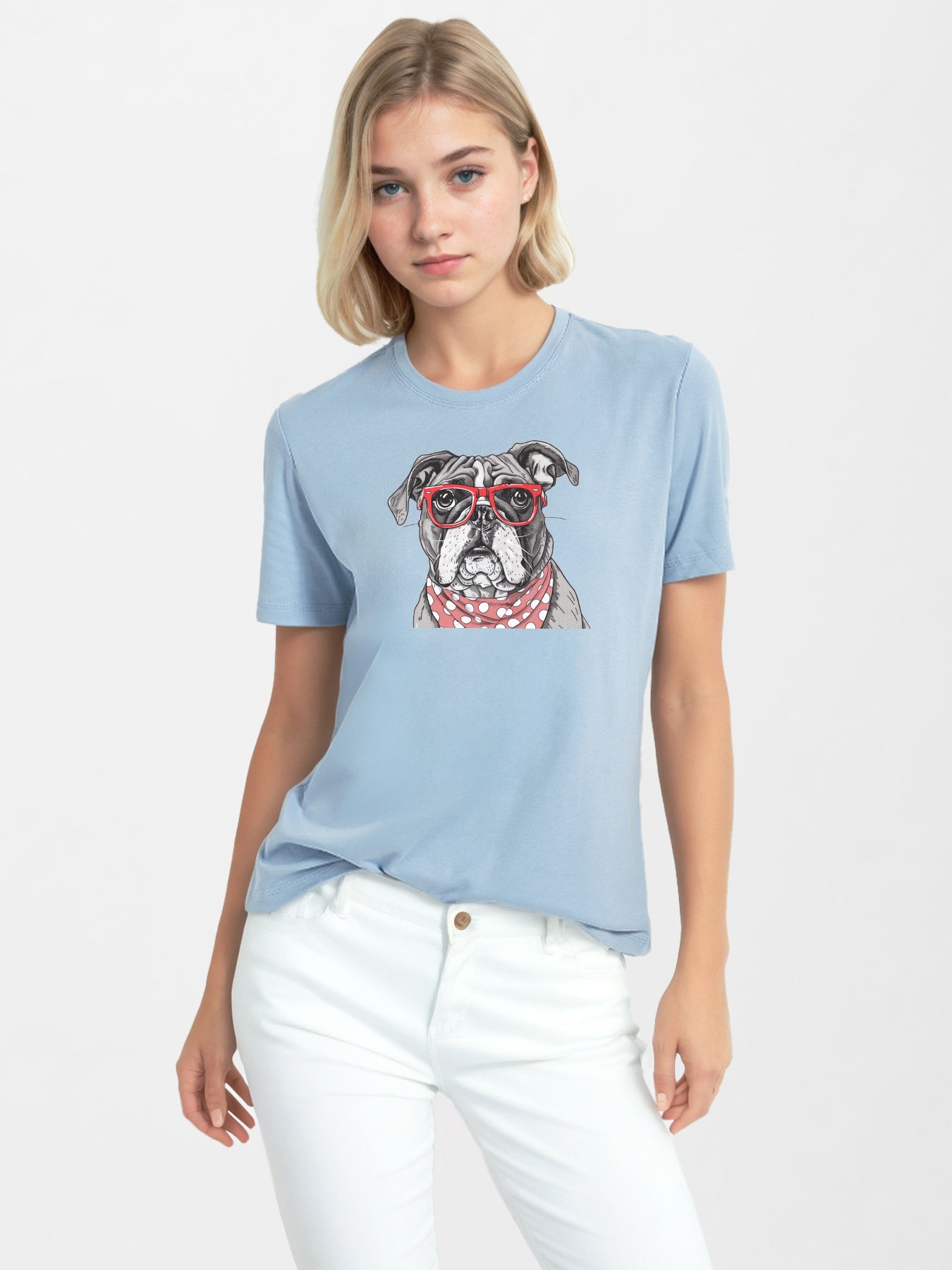 Funny Bulldog Graphic T-Shirt For Women