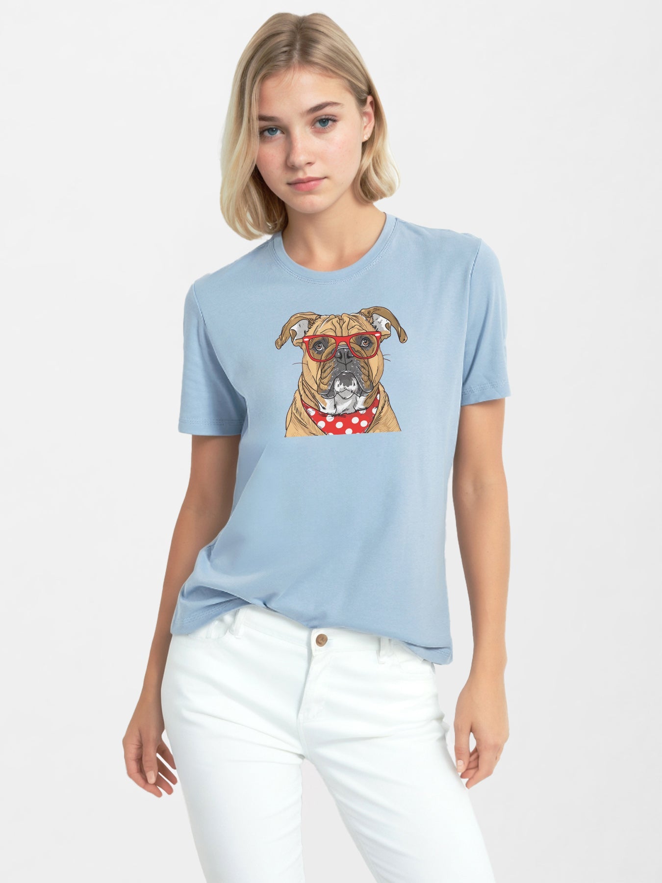 Funny Bulldog Graphic T-Shirt For Women